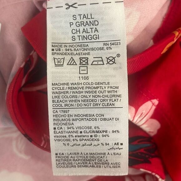 Old Navy Long Sleeve Knit True Wrap Midi Dress Red Floral NEW S Tall - Picture 11 of 11